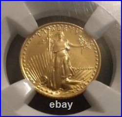 1986 American Gold Eagle 1/10 oz NGC MS69, First year of issue, roman numerals