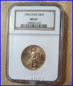 1986 Eagle Gold Coin G$25 MS67