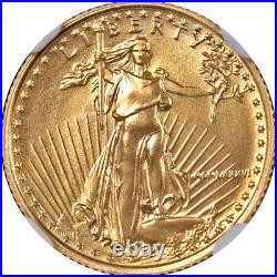 1986 Gold American Eagle $5 NGC MS70 Brown Label