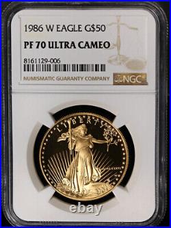 1986-W Gold American Eagle $50 NGC PF70 Ultra Cameo STOCK