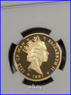 1987 1/4 Oz Gold Isle of Man Angel PF70 PF-70 NGC Ultra Cameo
