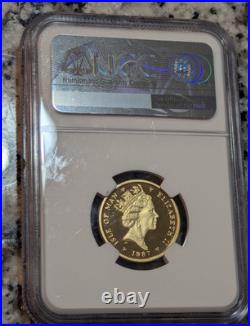 1987 1/4 Oz Gold Isle of Man Angel PF70 PF-70 NGC Ultra Cameo