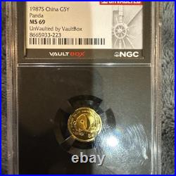 1987 China G5Y Panda Gold Coin MS 69 NGC UnVaulted 1987 China G5Y Panda Gold Coin MS 69 NGC UnVaulted
