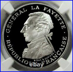 1987 Palladium France 100 Francs Lafayette Coin Ngc Proof 70 Ultra Cameo