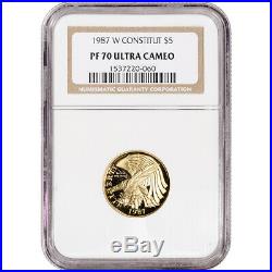 1987-W US Gold $5 Constitution Commemorative Proof NGC PF70 UCAM
