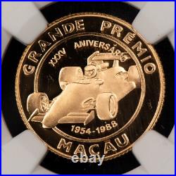 1988 MACAU G500p Grand Prix Racing Gold Coin NGC PF 69.235 AGW SKU-G4939 1988 MACAU G500p Grand Prix Racing Gold Coin NGC PF 69.235 AGW SKU-G4939