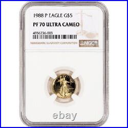1988-P American Gold Eagle Proof 1/10 oz $5 NGC PF70 UCAM
