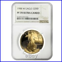1988 W 1 oz $50 Proof Gold American Eagle NGC PF 70 UCAM