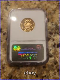 1988-W Olympics $5 Gold 1/4 oz Proof Coin PF-70 ULTRA CAMEO NGC