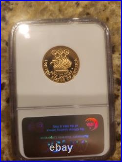 1988-W Olympics $5 Gold 1/4 oz Proof Coin PF-70 ULTRA CAMEO NGC