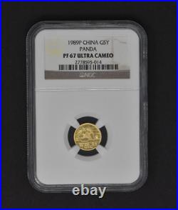 1989 1/20 oz Gold Panda Proof Coin NGC PF 67 G5Y