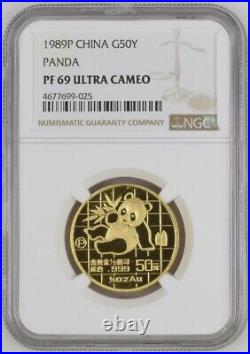 1989 1/2 oz Gold China Panda Proof NGC PF69