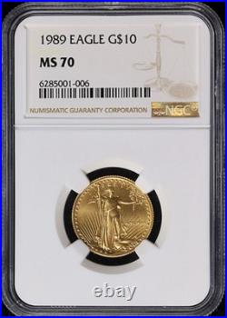 1989 Gold American Eagle $10 NGC MS70 Superb Eye Appeal Strong Strike