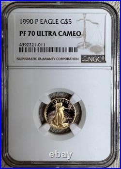 1990 $5 Gold American Eagle NGC PF70UC