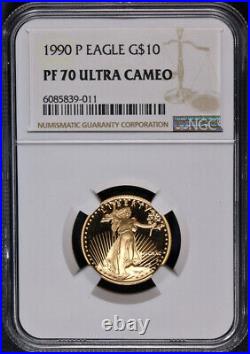 1990-P Gold American Eagle $10 NGC PF70 Ultra Cameo Brown Label -STOCK