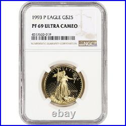 1993-P American Gold Eagle Proof 1/2 oz $25 NGC PF69 UCAM
