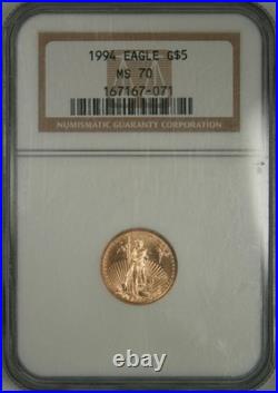 1994 $5 Tenth Ounce Gold Eagle NGC MS70