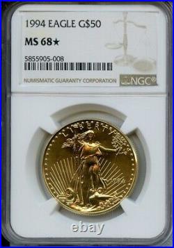 1994 Gold $50 Eagle 1 Oz NGC MS68 STAR