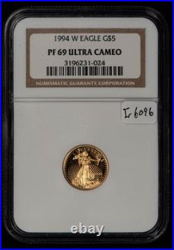 1994-W G$5 1/10 oz Gold American Eagle Proof NGC PF 69 Ultra Cameo SKU-G6096