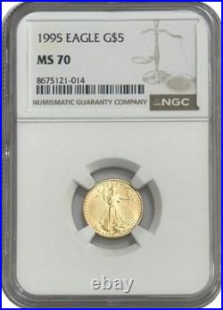 1995 1/10 American Gold Eagle $5 Coin NGC MS70