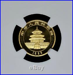 1995 China 10 Yuan Small Date Gold Panda Coin NGC/NCS MS69 Very Rare