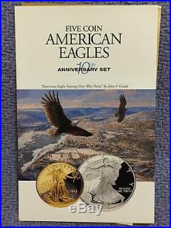 1995 W Eagle Anniversary Set/4 Gold Ngc Pf70 Uc/ Silver Eagle Ngc Pf69 Uc / Sale