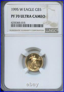 1995 W Gold $5 Eagle NGC PF70 Ultra Cameo