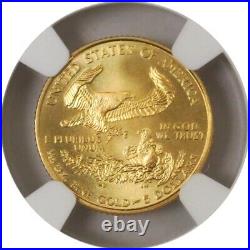 1996 $5 1/10 oz Gold American Eagle NGC MS70 Gem Uncirculated Coin