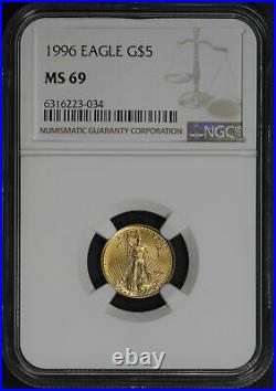 1996 $5 American Gold Eagle 1/10 oz NGC MS-69