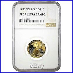 1996 W 1/4 oz Proof American Gold Eagle PF69 NGC $10 Coin Ultra Cameo West Point
