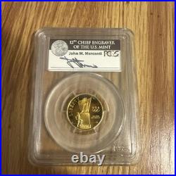 1996 W Gold Coin $5 Cauldron PCGS PR69DCAM John Mercanti Signed Atlanta Olympics