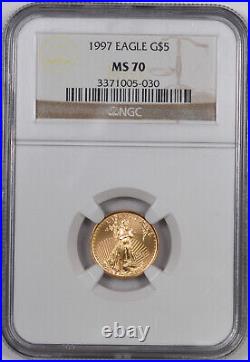 1997 American Gold Eagle 1/10th Ounce / $5 NGC MS70