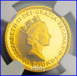 1997, Great Britain, Elizabeth II. Proof Gold 10 Pounds. 1-Yr Type! NGC PF-69UC