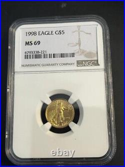 1998 1/10 oz American Gold Eagle MS-69 NGC