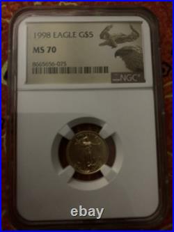 1998 1/10 oz Gold American Eagle MS 70 NGC
