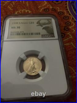1998 1/10 oz Gold American Eagle MS 70 NGC