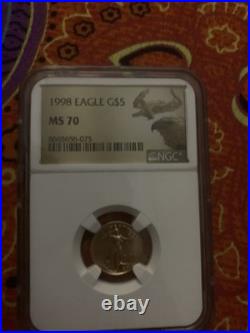 1998 1/10 oz Gold American Eagle MS 70 NGC