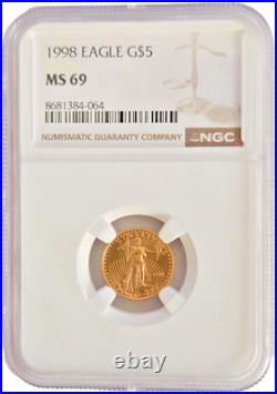 1998 Liberty Eagle $5 Gold NGC MS69