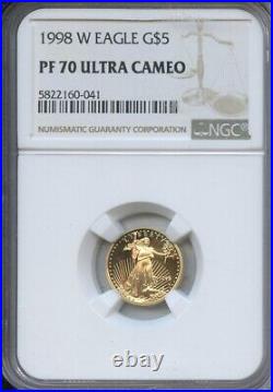 1998 W Gold $5 Eagle NGC PF70 Ultra Cameo