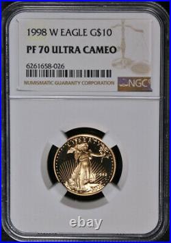 1998-W Gold American Eagle $10 NGC PF70 Ultra Cameo Brown Label STOCK