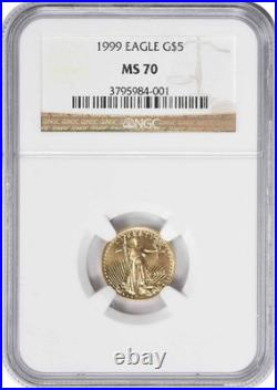 1999 $5 American Gold Eagle MS70 NGC