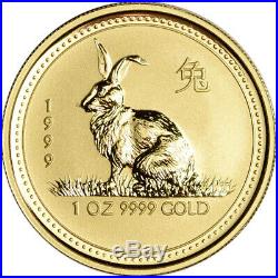 1999 Australia Gold Lunar Series I Year of the Rabbit 1 oz $100 NGC MS70