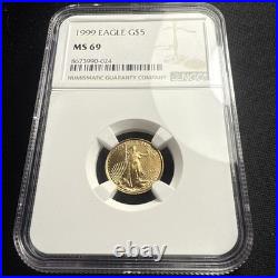 1999 NGC MS-69 American Eagle G$5 Five Dollars 1/10 OZ Gold Coin Better Date 1999 NGC MS-69 American Eagle G$5 Five Dollars 1/10 OZ Gold Coin Better Date