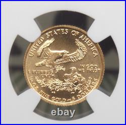 1999 W $5 American GOLD Eagle 1/10th oz WITH W NGC MS69 #001 ECC&C, Inc
