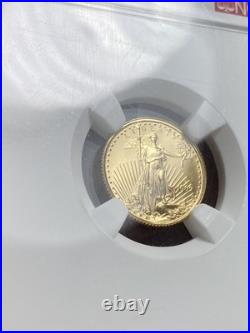 1999 W US 1/10 oz Gold American Eagle $5 With W NGC MS69 Signed Mike Castle