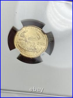 1999 W US 1/10 oz Gold American Eagle $5 With W NGC MS69 Signed Mike Castle