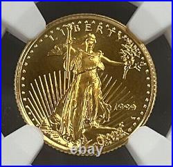 1999 W With W 1/10 oz Gold Eagle NGC MS69 $5