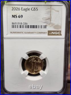 1/10 Oz. Gold 2026 $5 American Eagle Coin NGC MS69