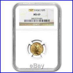 1/10 oz Gold American Eagle MS-69 NGC (Random Year) SKU #83508