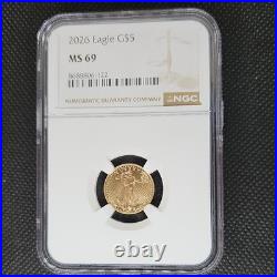 1/10 oz gold 2026 $5 American Eagle NGC MS69
